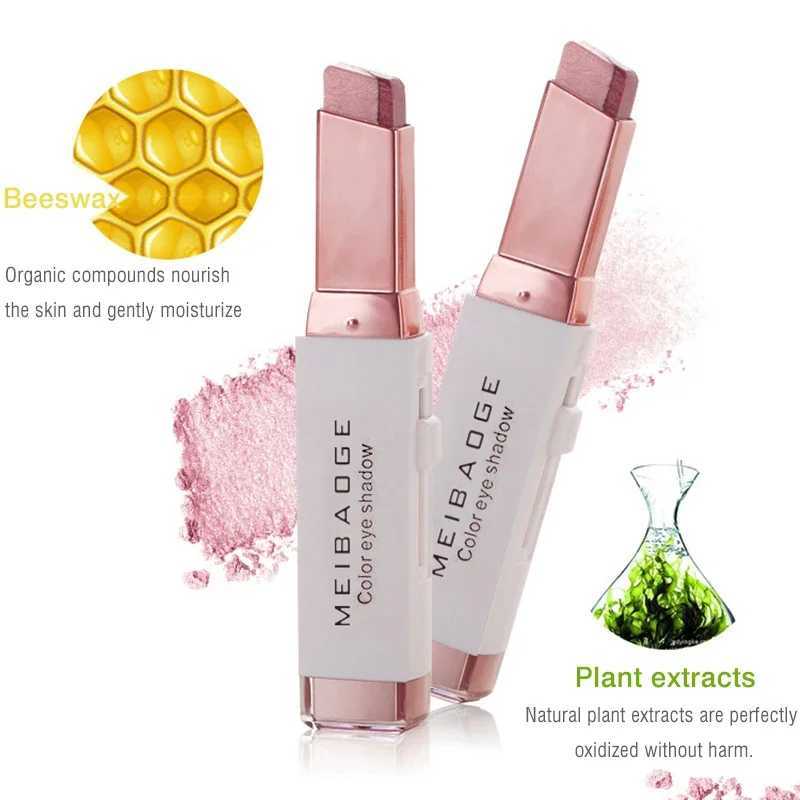 Professional 2-in-1 two color gradual change velvet shadow eye shadow stick waterproof and durable shimmer metal eye shadow makeup W241230