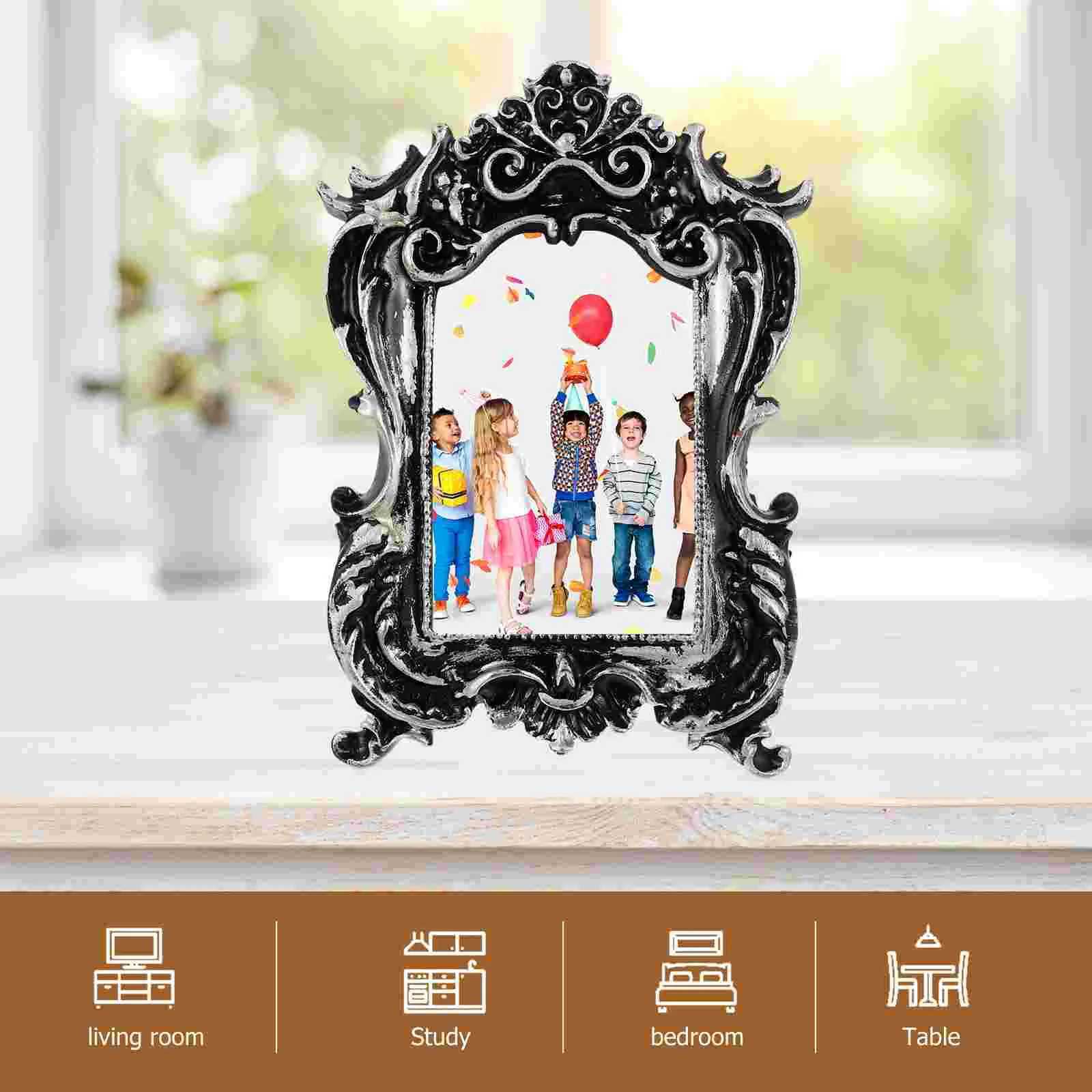 Frames Frame holder retro display gold desktop rural wedding photo frame commemorative Baroque decoration CL250102 H260306