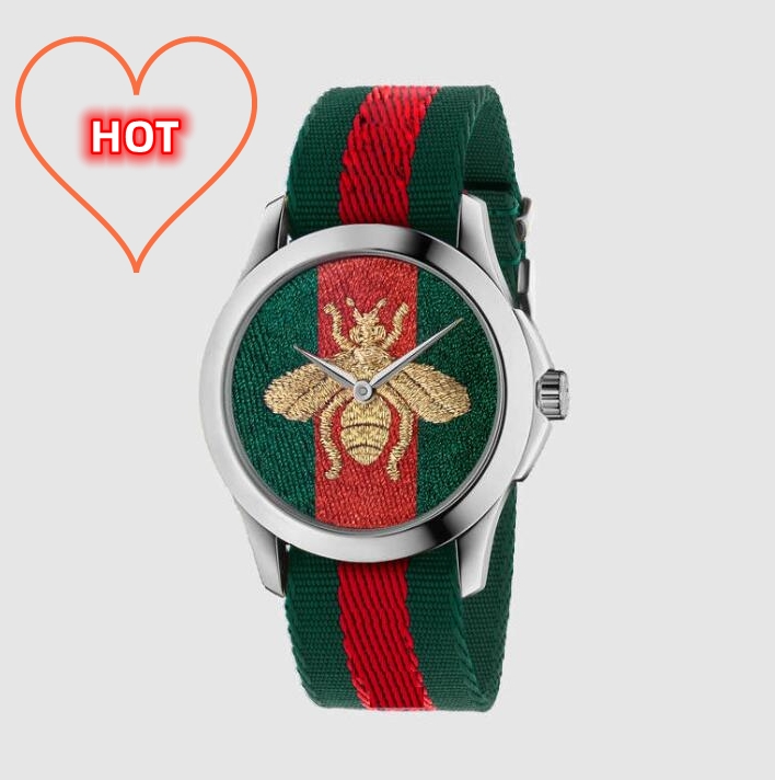 Round Bee Dial Designer Nylon watch women lady watches Quartz Fashion Classic panthere watches Leather Stainless Steel diamond watch high Quality Sapphire Design