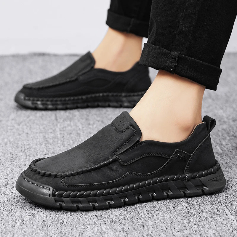 Handmade Classic Men's Sneakers Male Loafers Men Casual Shoes Rome Flat Leather Comfty Driving Walking Soft Footwear Boat