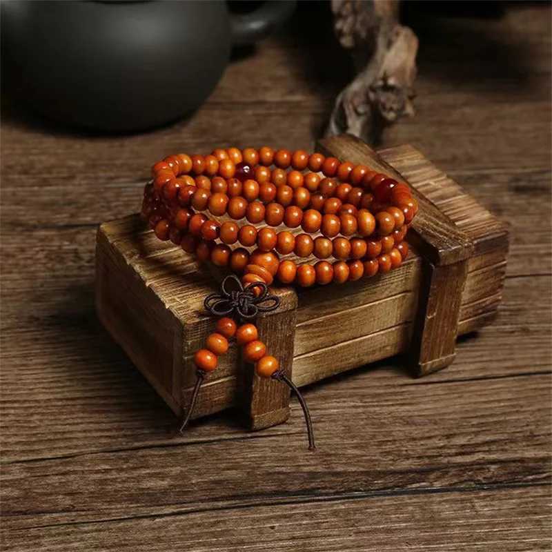 108 bead 8mm natural sandalwood Buddhist bracelet prayer wooden bead bracelet multi-layer wrist chain womens bracelet W241231