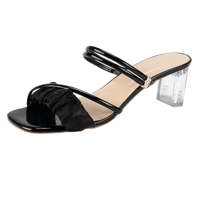 Ddmywed 2023 Sandals Women's New Summer Internet Celebration Korean Thick Heel Fashion Fairy Style With Skirt Slippers Chinese Brand Shoes F1231-