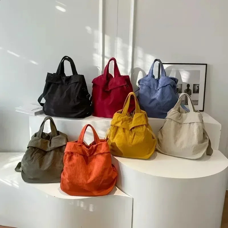 Nylon Solid Color 2025 High Quality Shoulder Bag Zipper Versatile Fashion Handbag Soft Large Capacity Crossbody Bag 241230