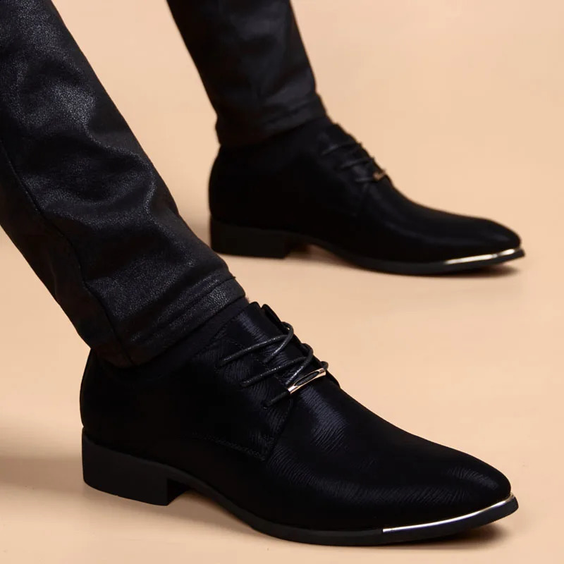 Business Men Leather Shoes Fashion Formal Dress Shoes Men Breathable Pointed Toe Office Wedding Shoes Flats chaussure homme 241231
