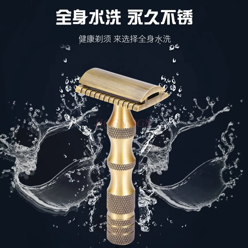 Adjustable Double Edge Safety Shaver Alloy Silver Long Handle Razors Vintage Style Manual Shaving for Men 241230
