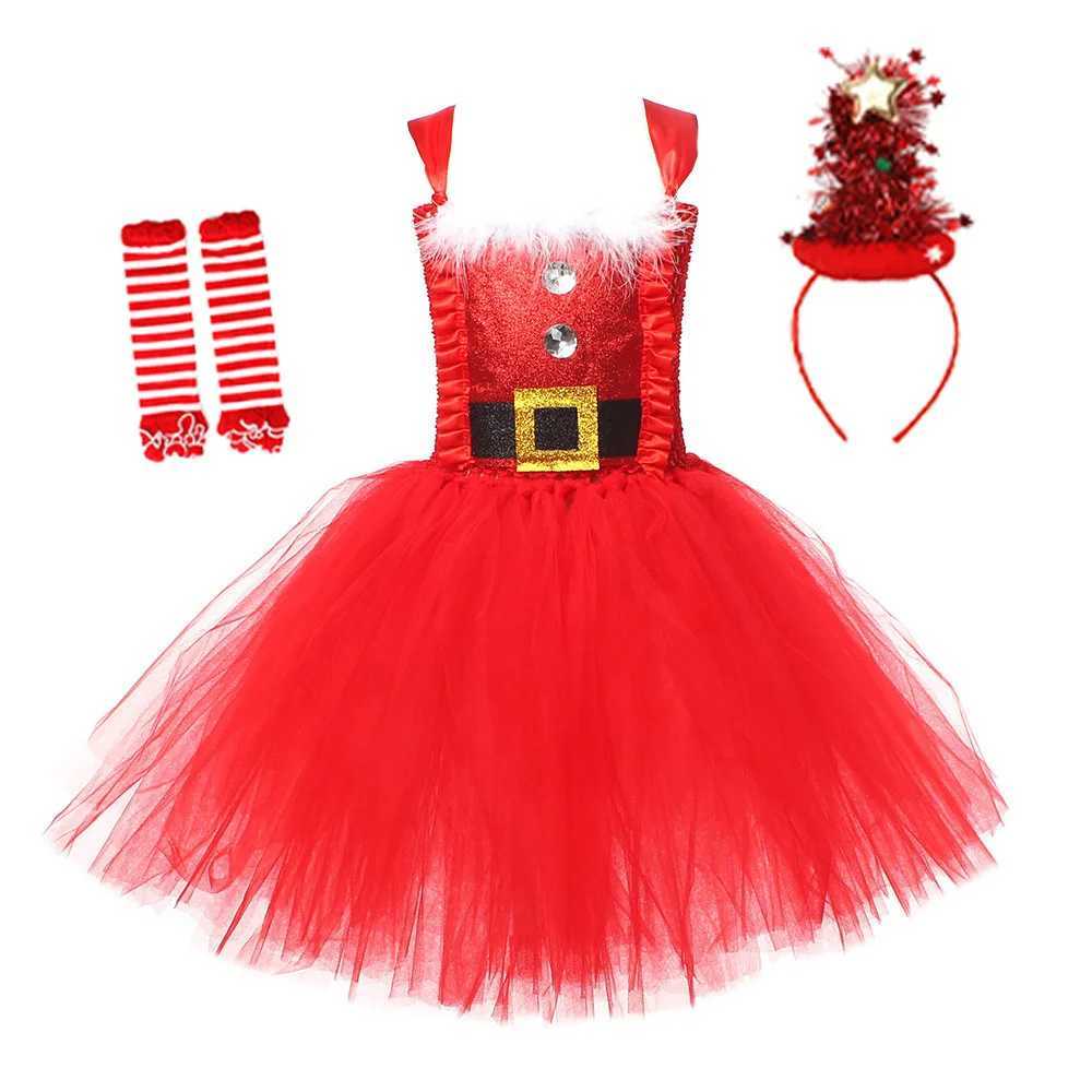 Sparkly Christmas Elf Tutu Girls Dress Santa Claus Childrens Clothing Halloween Clothing Childrens Christmas Clothing W241231