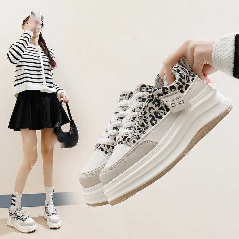 Spring White Shoes Korean Female Students Height Thick soled Sports Board Shoes Casual Shoes Female