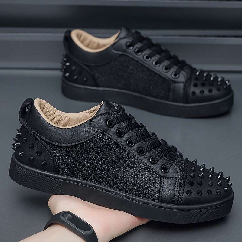 Outdoor Running Sneakers Male Fashion Sports Rivet Men Shoes Hard-Wearing Fiess Sneaker Breathable Sewing Tr ainers Casual Shoe
