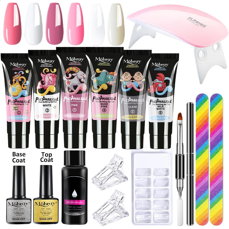 Nail Set Gel Nail Set With UV LED Lamp Dryer Semi Permanent Gel Varnish Set Professional Nail Art Tools Kit Manicure Set 241230