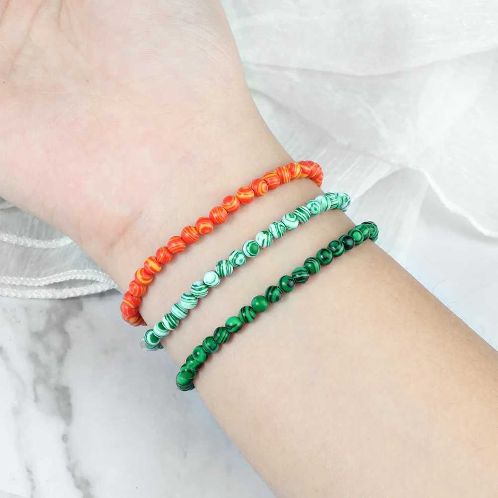 Minimst 4MM Peacock Stone Bead Bracelet Colorful Womens Couple Bracelet and Bracelet Chain Friendship Pulsera Jewelry Gift New W241231