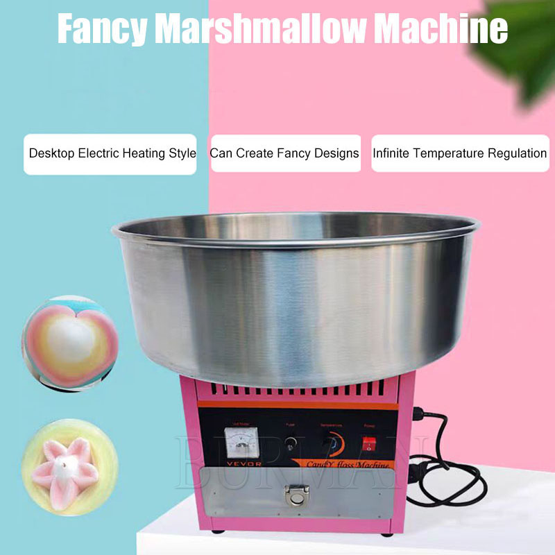 Commercial Sweet Cotton Candy Maker Machine Electric Automatic Marshmallow Flower Fancy Candyfloss Sugar Making