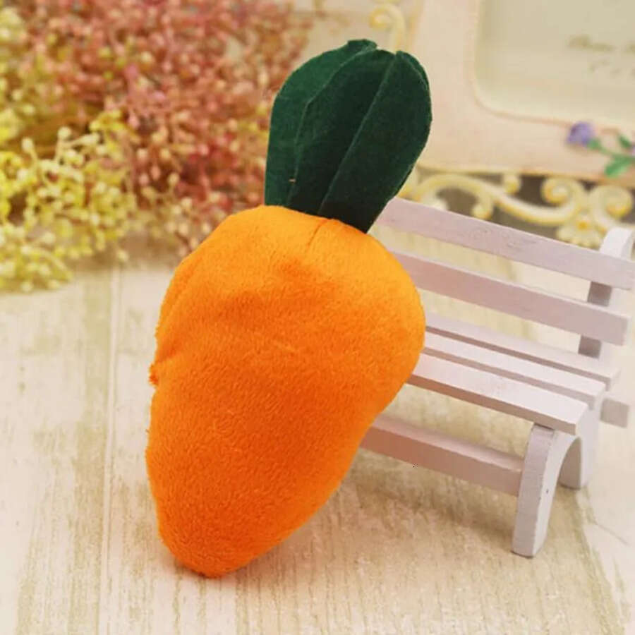Vegetables Shape Toy Pet Puppy Dog Carrot Plush Chew Squeaker Toys S