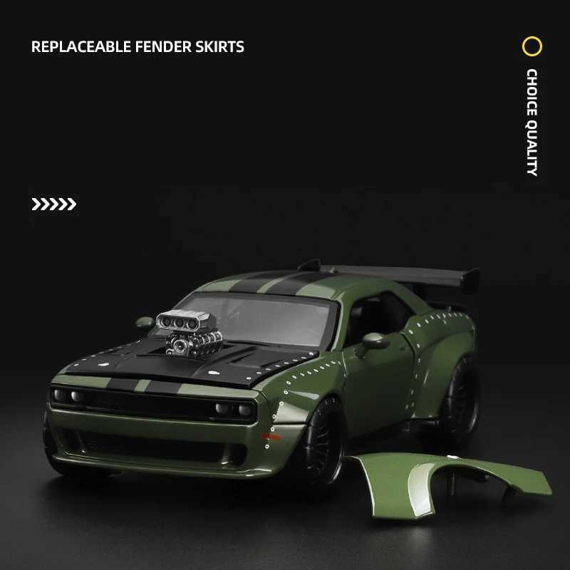 CCA 1/36 Dodge Challenger SRT Hellcat assembly modified toy car model suitable for boys children Diecast non-metallic wheel series gifts W241231