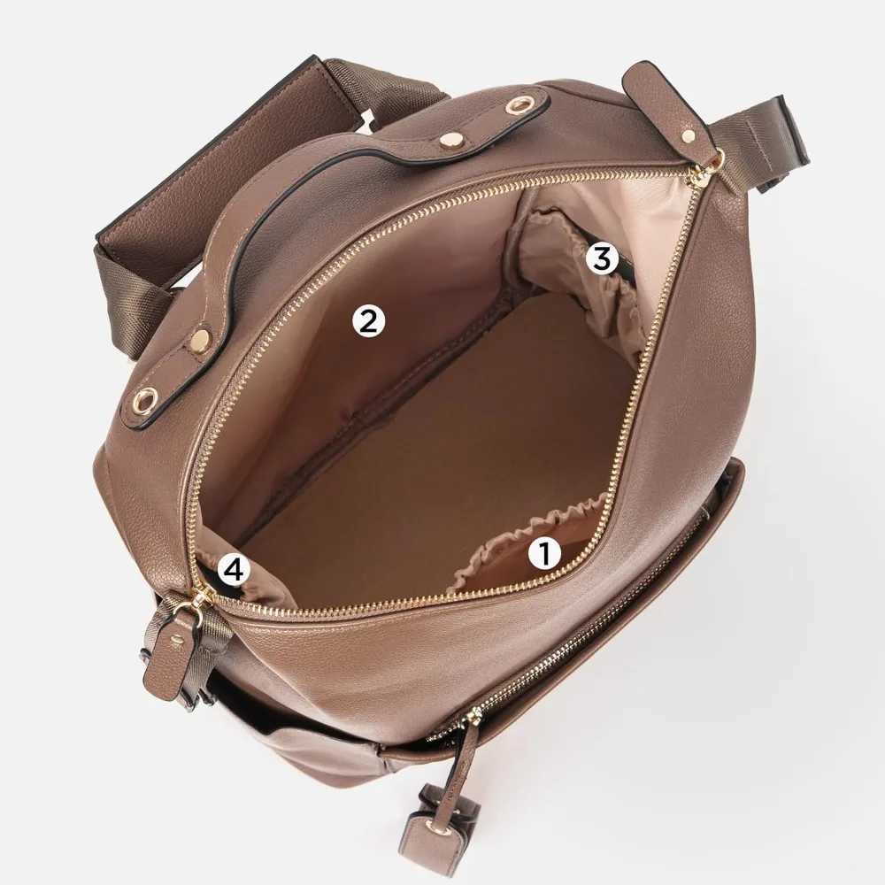 Diaper Bags 1 piece of mom bag Pu leather diaper backpack with replacement pad organizer Nappy bag mom dad backpack H241231