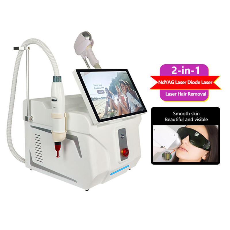 Laser Laser 2 In1 Picoslaser+Diode Ice Platinum Hair Removal Nd Yag Q Switched Tattoo Removal 3 Waves Black Face Doll Eq