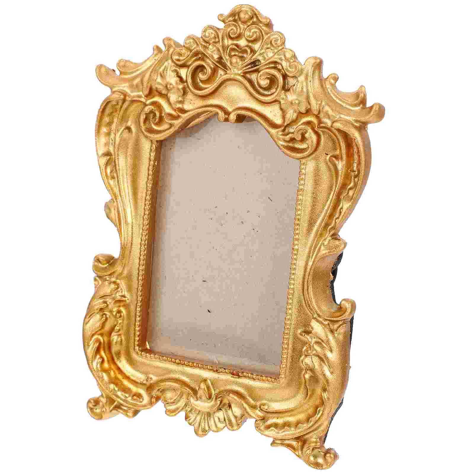 Frames Frame holder retro display gold desktop rural wedding photo frame commemorative Baroque decoration CL250102 H260306