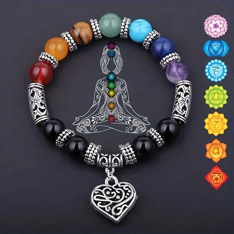1 piece/7 Chakra Bracelet Pendant Stone Bead Bracelet Constant Bead Bracelet Womens Jewelry Gift W241231
