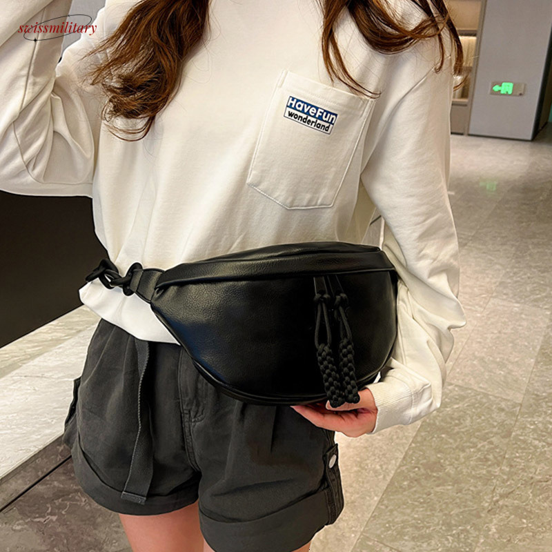 Fashion Brand Woman 2025 Winter New Waist Quality Leather Female Shoulder Bag Designer Crossbody Chest Pack #30 swissmilitary