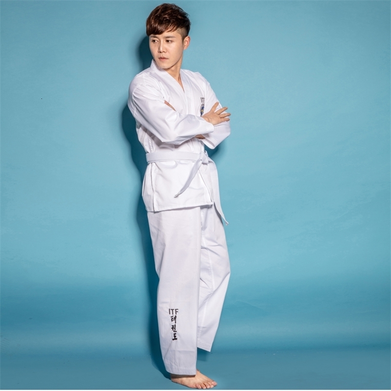 Profession ITF Taekwondo Uniform White Taekwondo Dobok Exquisite Embroidery TKD Suit for Children Adult 241230