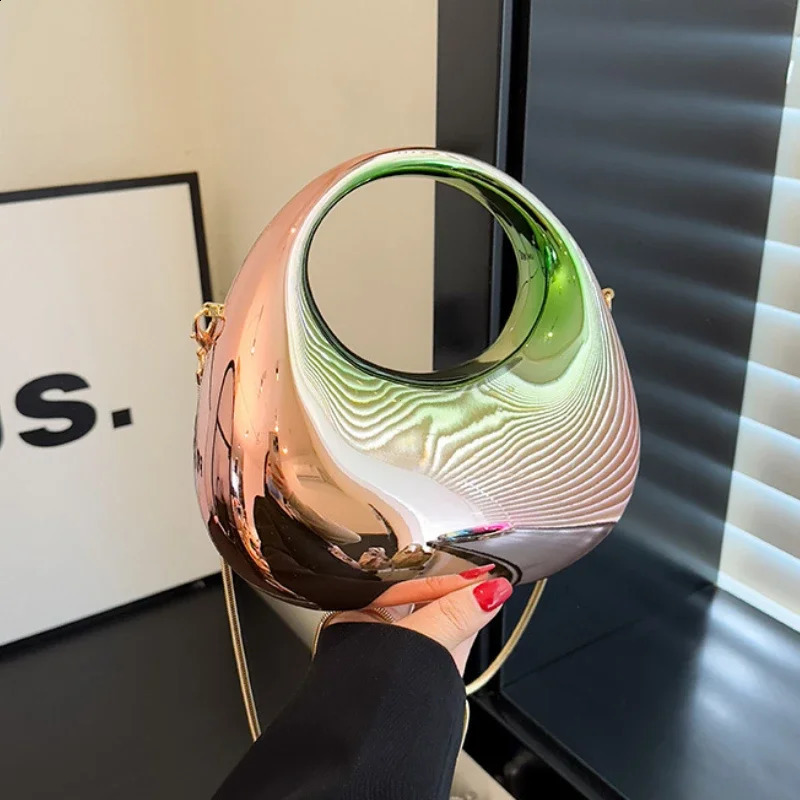 Evening Clutch Clear Acrylic Women Handbags Fashion Shoulder Bag Half Moon Wedding Purses Party Tote Ladies 241231