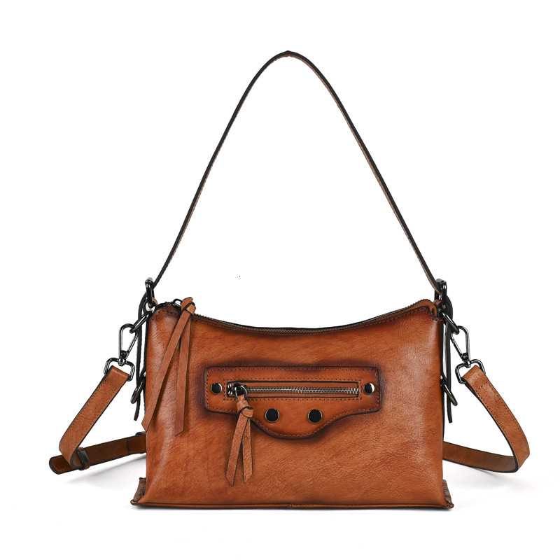 Head layer cowhide women's 2024 new casual simple single shoulder crossbody small personalized armpit bag for women