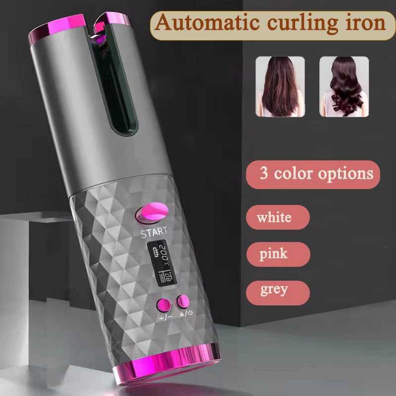 USB Charging Curler Flat Iron Automatic Curler Wireless Curler Female Curling Wave Tool Portable LCD Monitor W241231