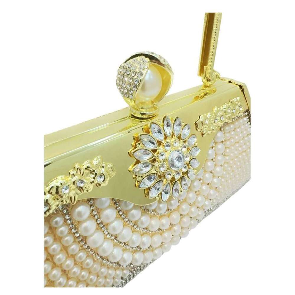 New Dia Inlaid Handbag With Large Capacity Celebrity Party Bag, Versatile Dress Pearl Banquet Bag