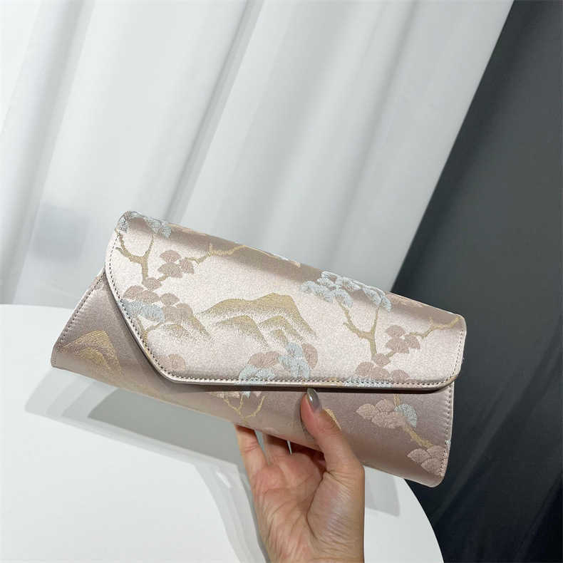 wallet printed handbag for dinner, paired with antique qipao party bag Xiangyunsha women's bag 241215