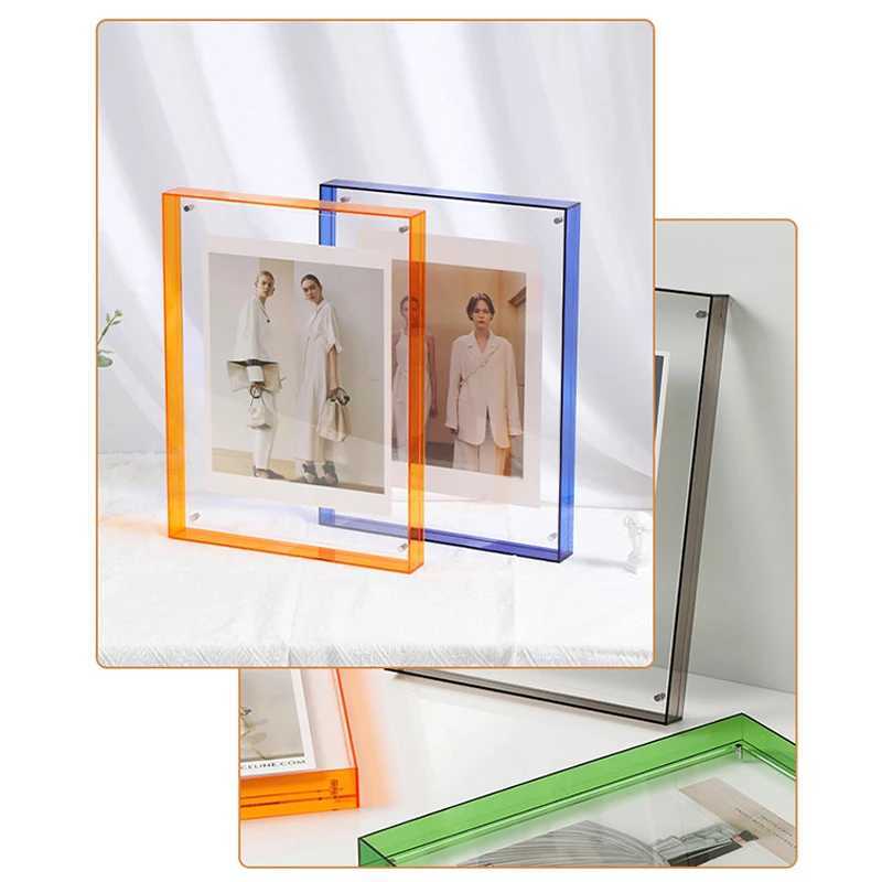Frames Modern DIY Poster Painting Hall Bedroom Transparent Acrylic Photo Frame Colorful Picture Frame No Photo CL241231