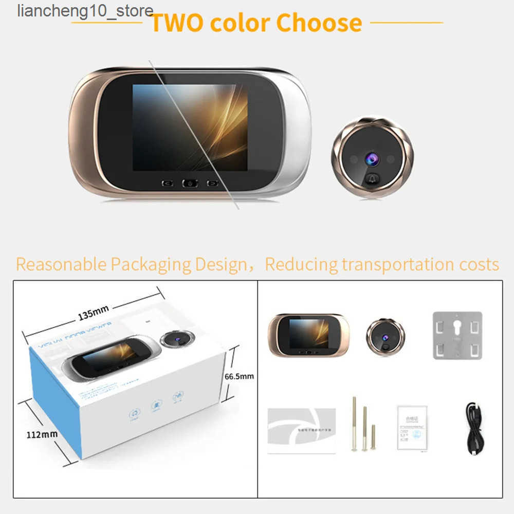 Doorbells Digital door viewer peeping door camera doorbell 2.8-inch night vision photo shooting digital door monitoring for home security L240910