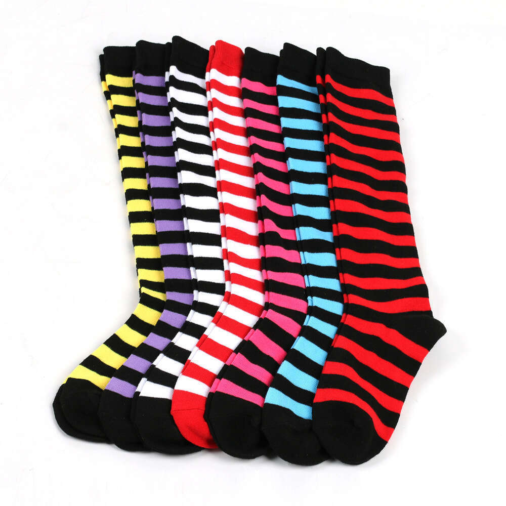 Striped Christmas Knee Thanksgiving Turkey Calf European And American Couple Sports Football Mid Tube Socks