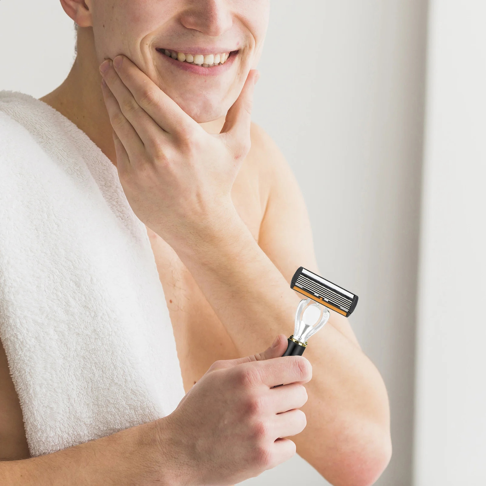 Mens Manual Shave Razors Long Handle Double Layer Safety Razor for Bathing el Travel Home 241230