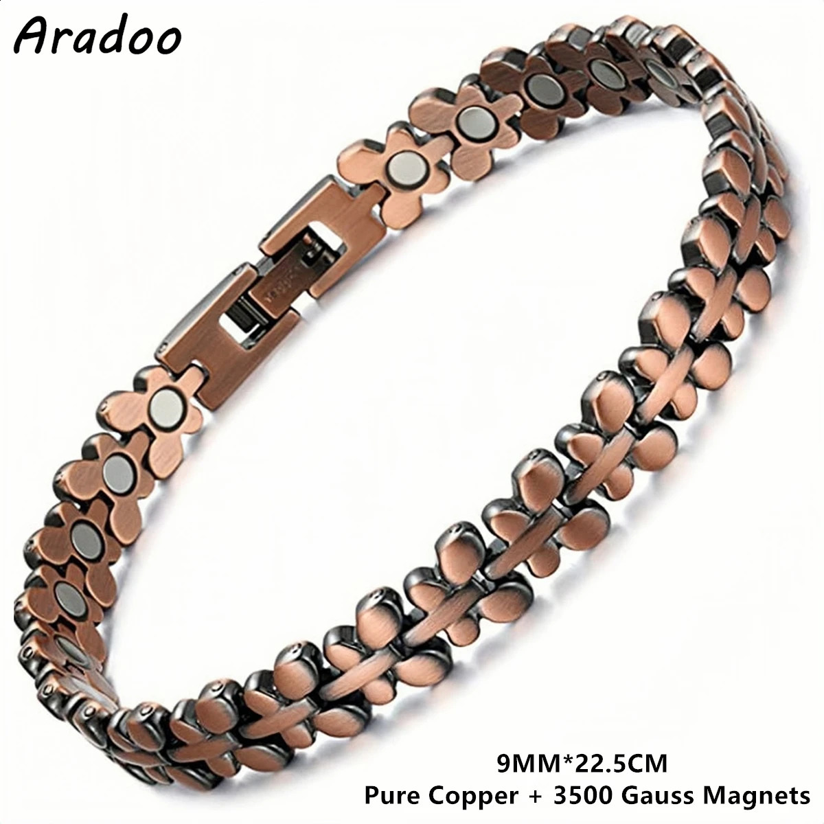 ARADOO 3500 Gauss Strong Magnetic Copper Butterfly Bracelet for Women with Box Jewelry Gifts 241230