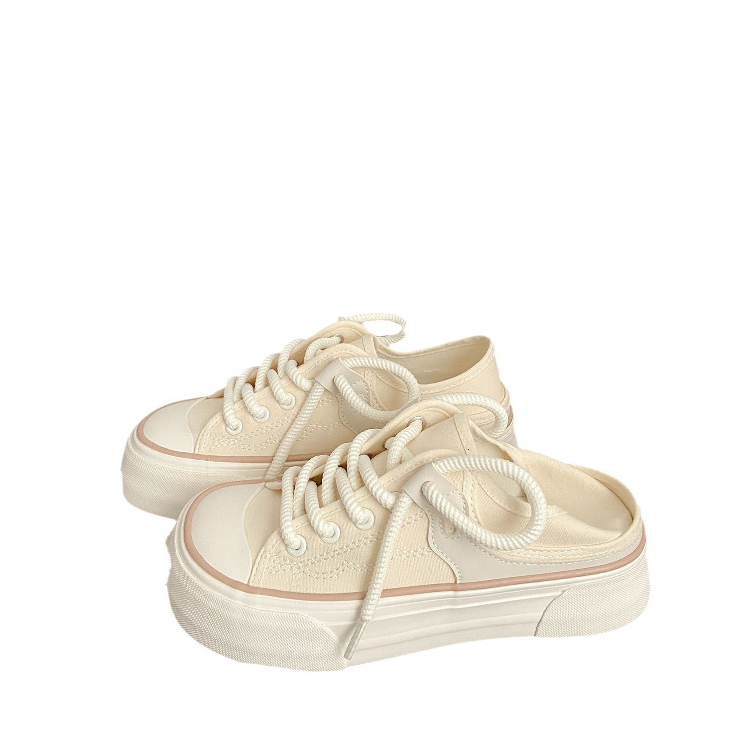 For Ddmywed Canvas Women S Outdoor Wear Spring And Autumn Edition Round Toe Thick Sole Breathable Niche Sponge Cake Student Board Shoes Chinese Brand 