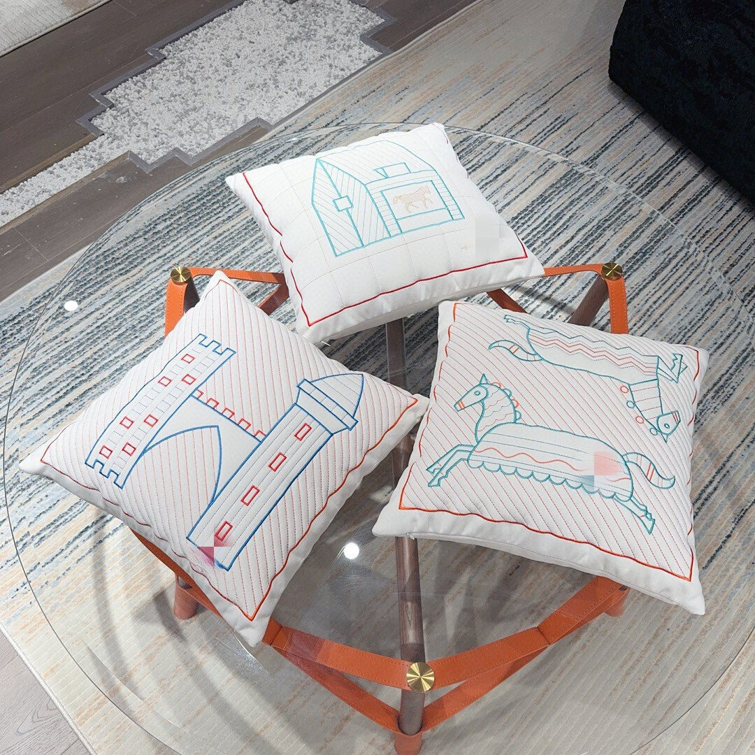 Cartoon pillow case European and American cotton applied-cloth quilted home sofa cushion office car pillow