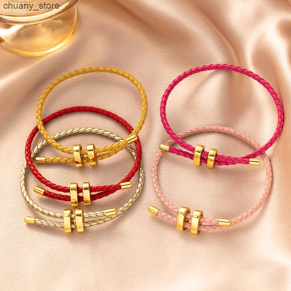 Chain 1 piece of adjustable woven eight character buckle leather suitable for wholesale of accessories for couples women bracelets and jewelry product