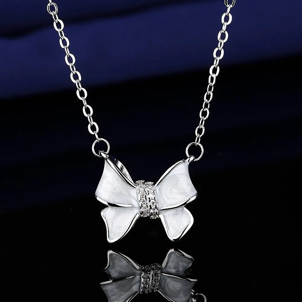 Bowknot Lab Diamond Jewelry Set 925 Sterling Silver Party Wedding Rings Earrings Necklace for Women Jewelry Gift 241226