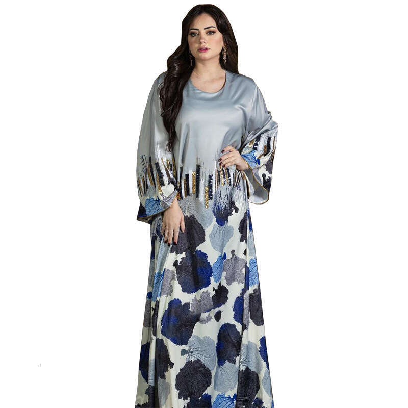 Arab Dubai Muslim Robe Women's Gulbang Festival Bead Embroidered Fashion Dress