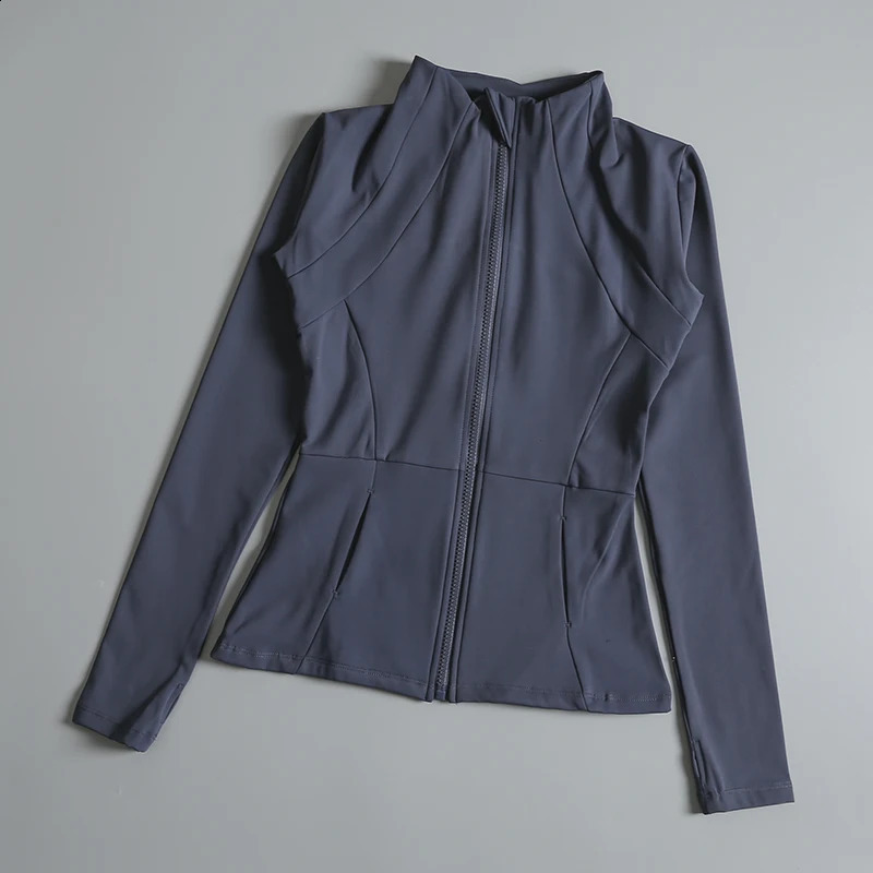 yoga wear ladies coat round high elastic loose exercise yoga fitness long sleeve stand-up collar yoga tops 241223