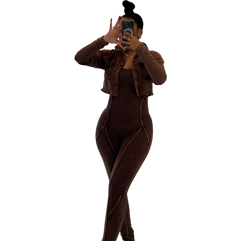 Women Tracksuits Two Pieces Set Designer 2025 New Fashion Pickled Stir Fried And Used Jumpsuit Casual Set 5 Colours