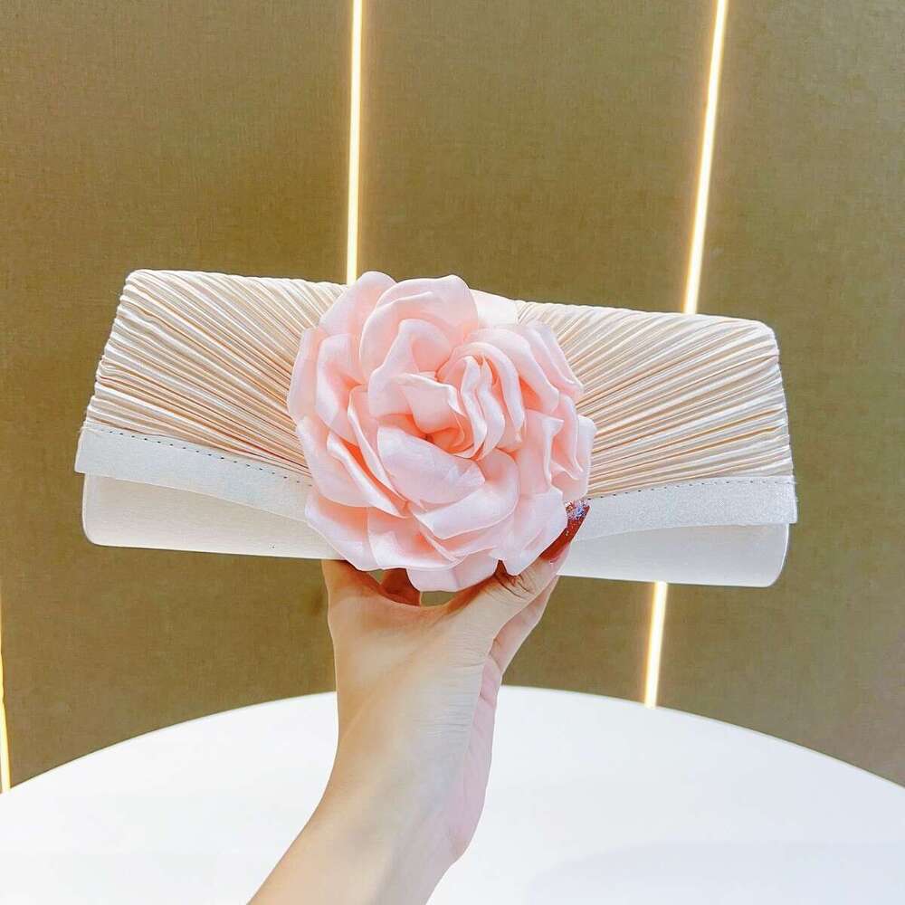 New In Stock Pleated Dress Dinner, Hand-Held With Ral , Crossbody Bag For Banquet