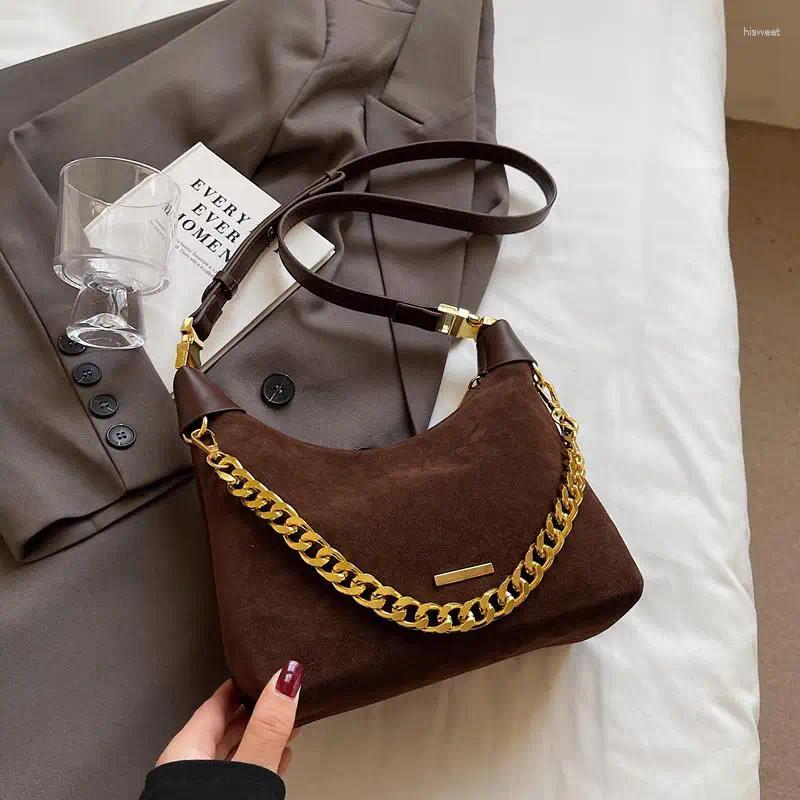 Totes Trendy Retro Crossbody Bag Suede Leather Shoulder Bags Women Tote Ladies Handbags And Purses Autumn Vintage Hobos Dumpling