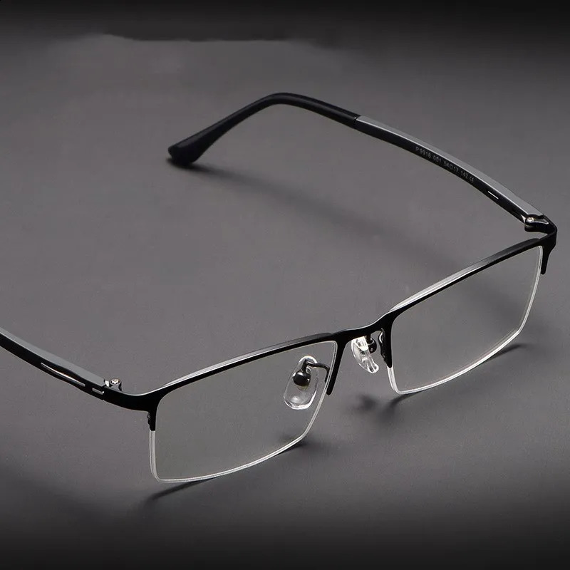 YIMARUILI Fashion Super Tough Alloy Eyeglasses Frame Business Casual Optical Prescription Half Frame Glasses Men P9916 241230