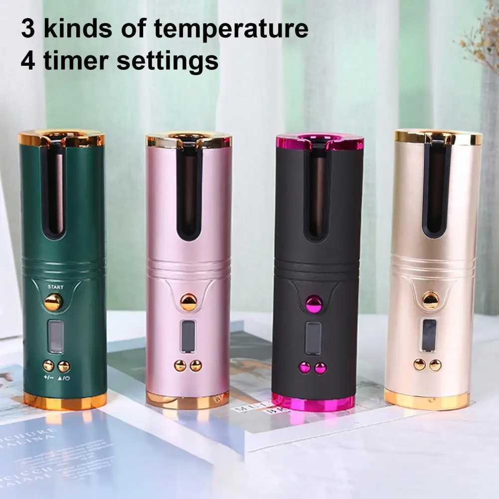 1 set of cordless curling device with LCD screen for quick heating and ABS wireless automatic curling tool W241231