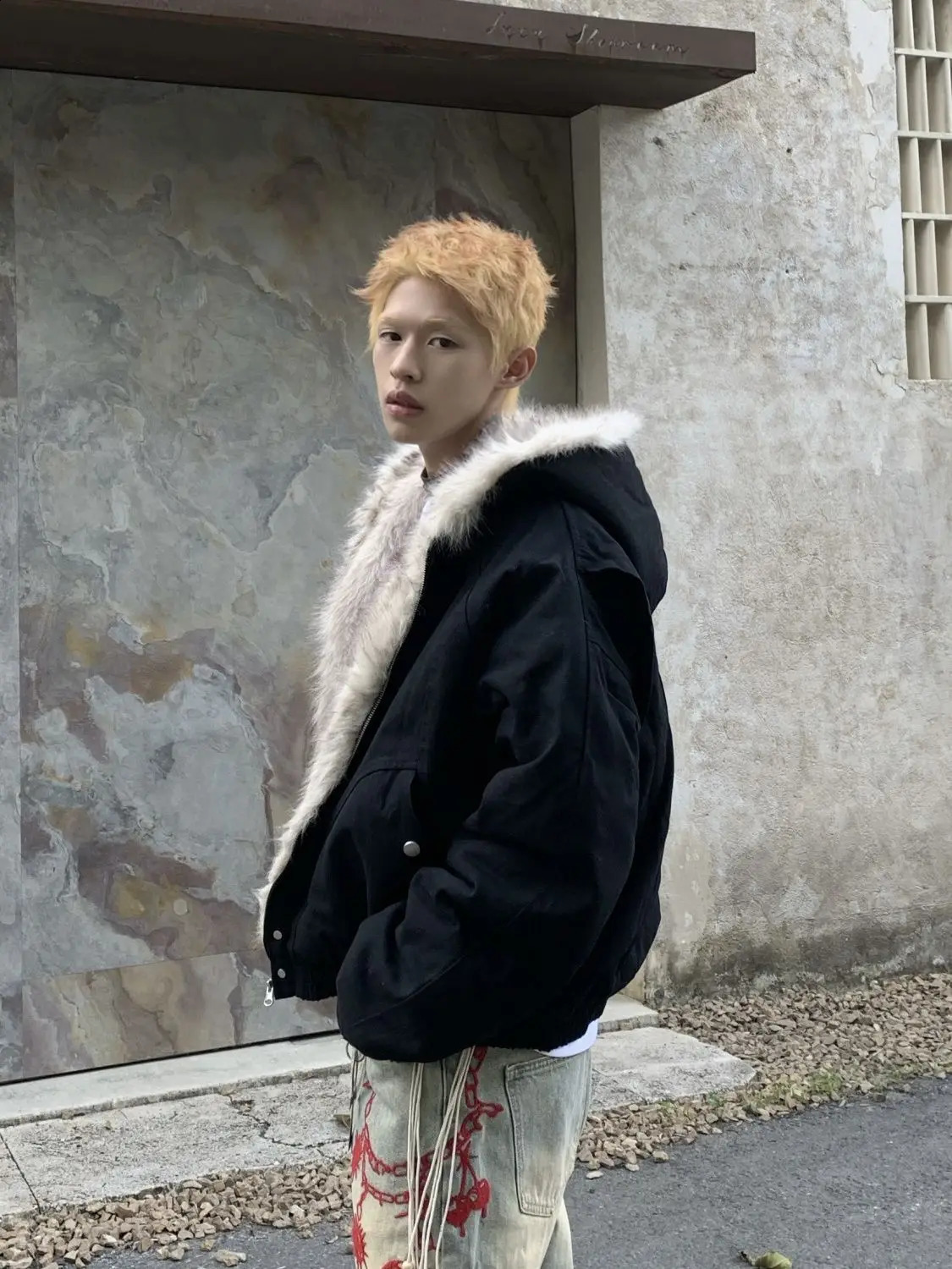 Hoodies Y2k Oversized Tops Mens Winter Clothes Streetwear Hip Hop Fox Fur Thick Korea Zip Up Hoodie Punk Hombre Kpop Coats Men 241230