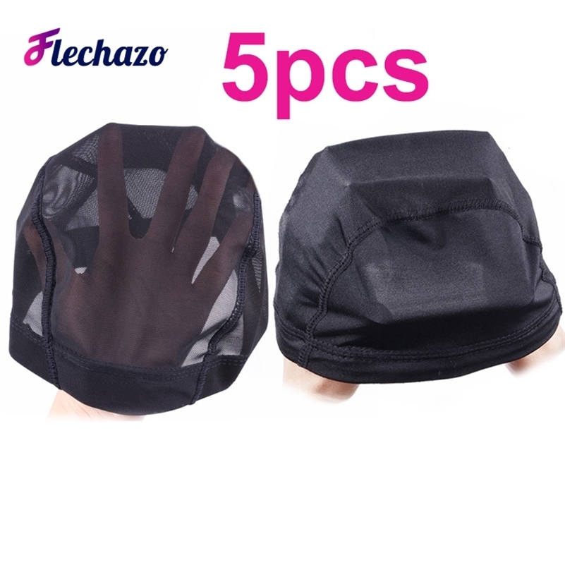 5 Pcs Durable Dome Wig Cap Breathable Mesh Wig Cap for Making Wigs Black Weaving Cap Elastic Hairnets Wig Caps S M L 241230
