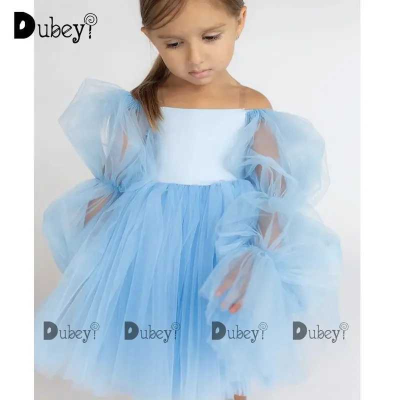 Newly born baby girl Par dress toddler girl chiffon wedding birthday baptism ceremony dress elegant princess dress W241231