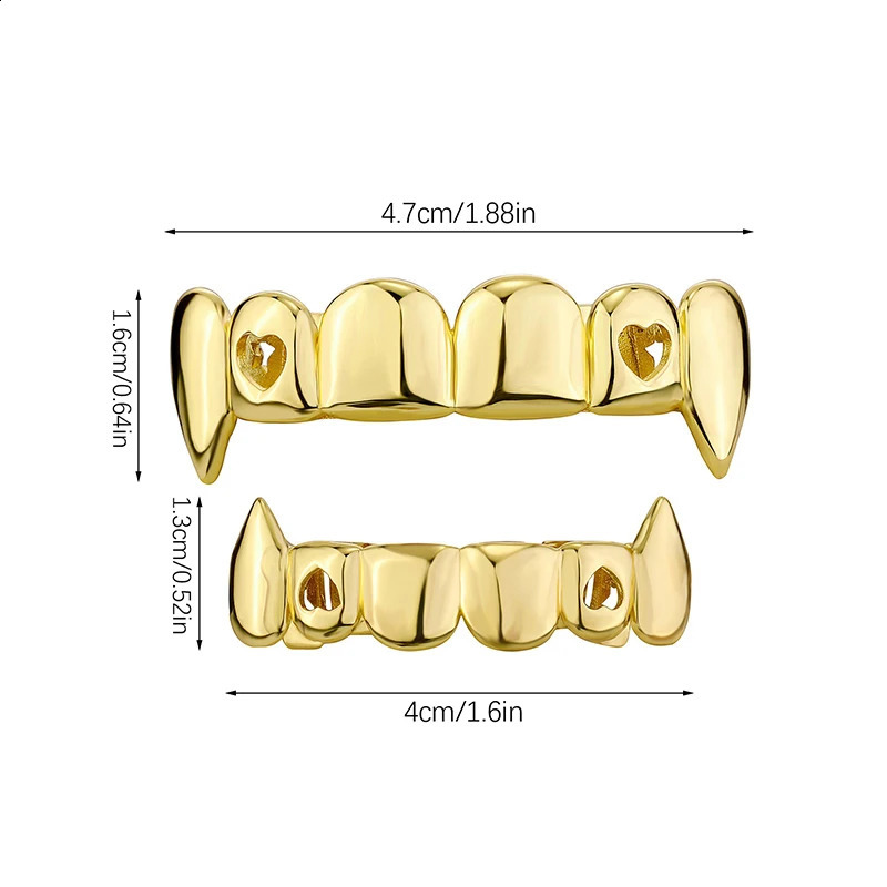 HipHop Classic Single Teeth Golden Tooth Caps Decor Gold Plated Dental Grills Body Jewelry For Women Men 241225
