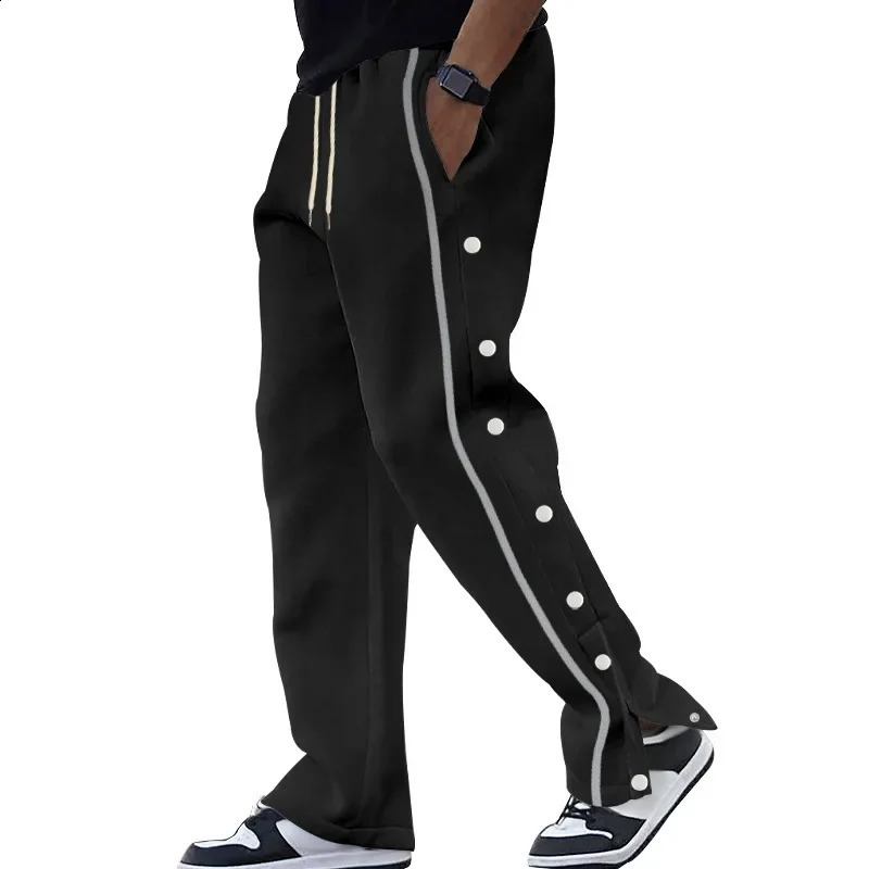 2024 Casual Mens Loosefit Straightleg Drawstring Pants Autumn Style Crossborder European American Fashion 241230