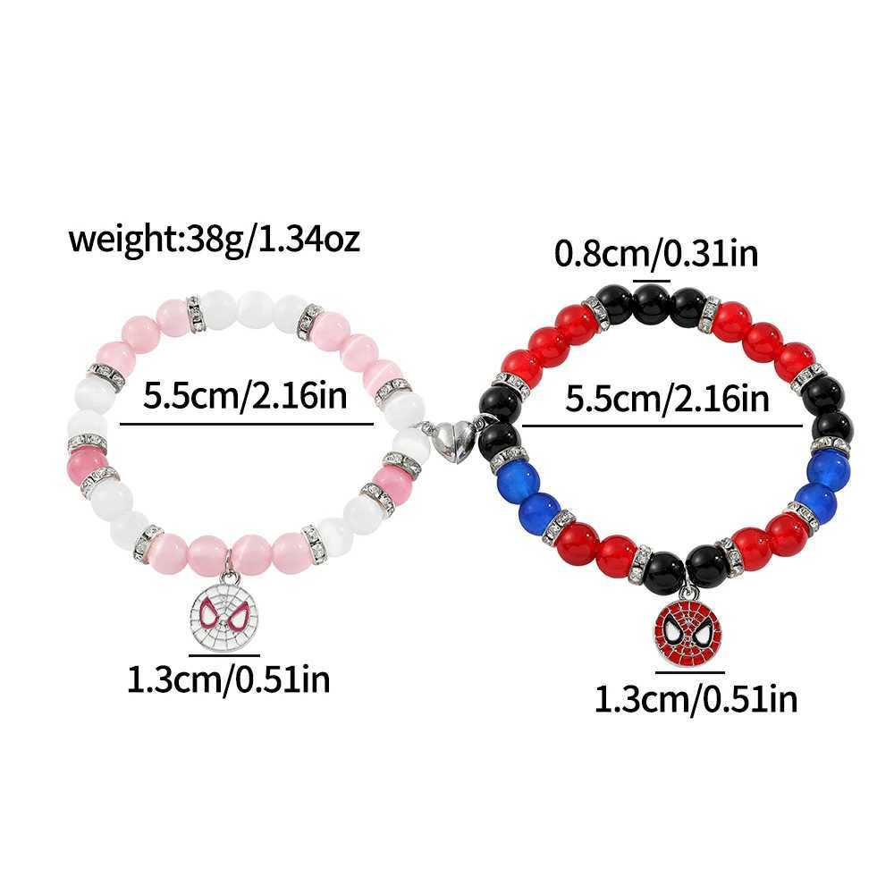 Spider Man Friendship Bracelet Best Friend Bff Halloween Christmas Match Rope Bead Chain Couple Bracelet New 2025 W241231